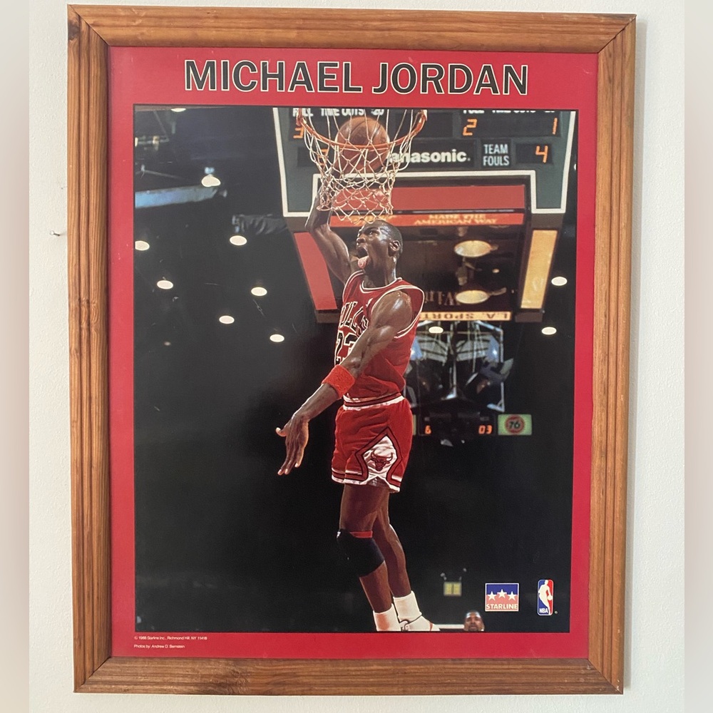 HALF PRICE 1988 ORIGINAL Michael Jordan Dunks Starline NBA Poster